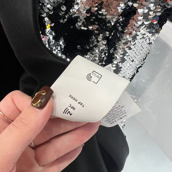 $1320 Golden Goose Silver Sequin Blazer Jacket size IT 42/6 - Picture 13 of 13